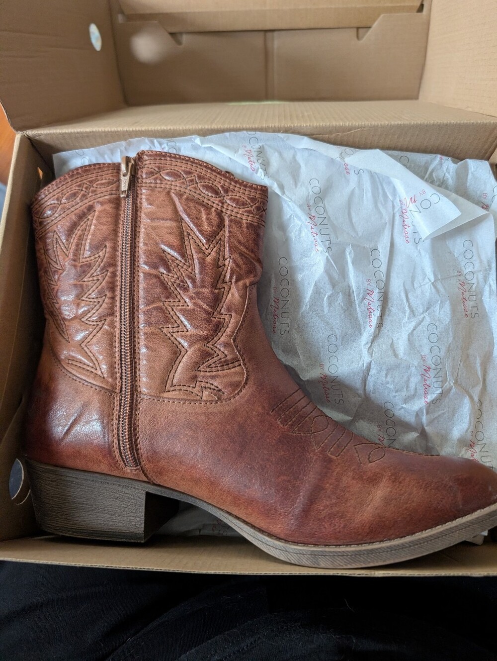 Coconuts by Matisse Rustic Chestnut Western Ankle Boot
